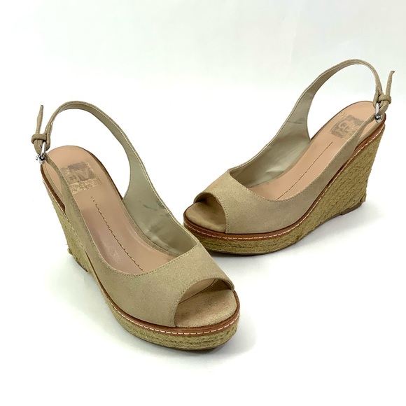DV Open Toe Wedge Heels Espadrilles Sandals Beige - Picture 8 of 8